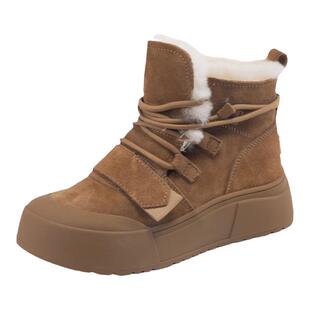 星期六时尚雪地靴加绒短靴冬季新品厚底保暖女靴SS3411A1CR