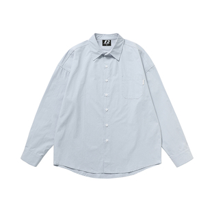 FORNINES潮牌cleanfit纯棉长袖衬衫男女潮牌衣服宽松白色春秋外套