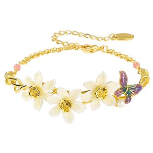 Juicy Grape原创设计水仙花蝴蝶项链手链耳环女套装组合生日礼物