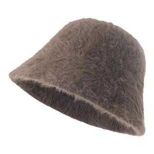 兔毛渔夫帽女秋冬新款毛毛盆帽百搭显脸小保暖护耳大头围水桶帽子