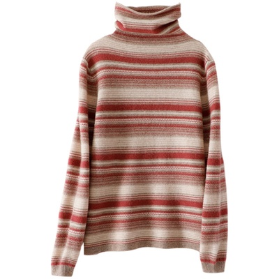 【断码羊绒】复古新款条纹针织衫