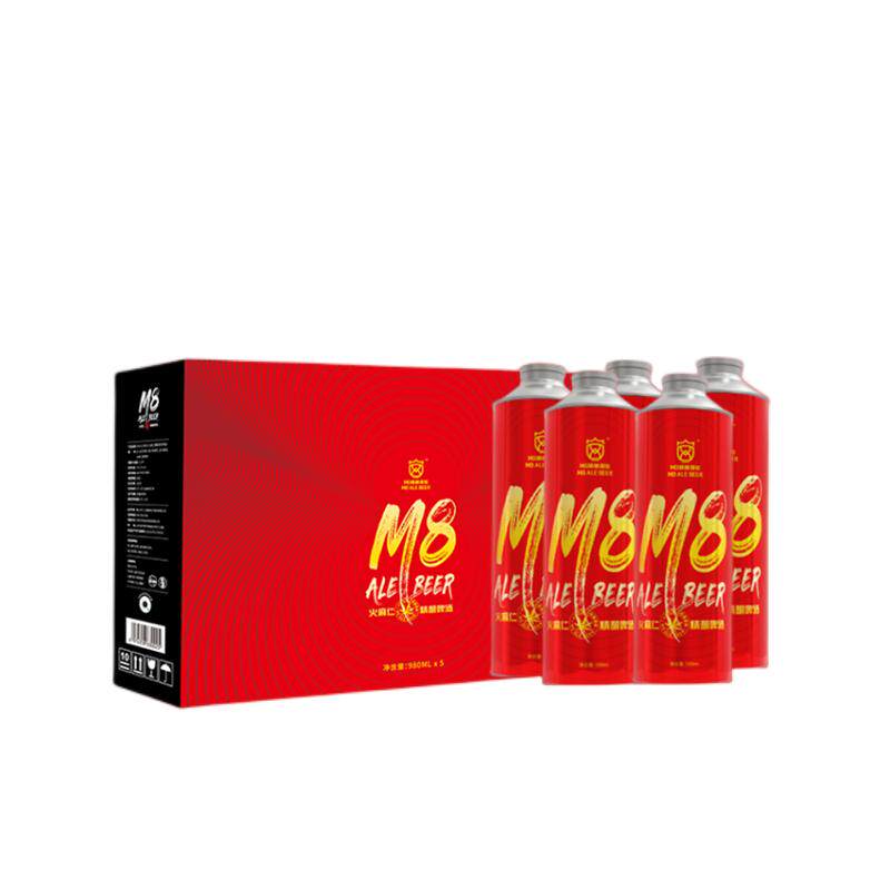 酿煌M8精酿原浆啤酒火麻仁金色艾尔比利时小麦白啤大桶装整箱1L*5