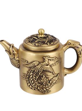 铜茶壶小酒杯家用酒壶摆件半手工