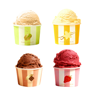 PM开心果香草巧克力口味杯装冰淇淋草莓口味杯装雪泥