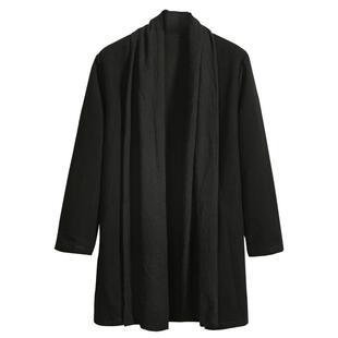 春秋款唐装中长款棉麻中式风衣外套男士古风汉服宽松开衫道袍披风