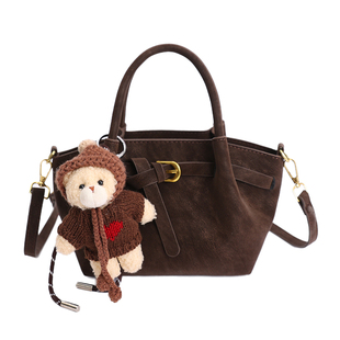 美拉德复古小懒包2026新款秋冬包包斜挎菜篮子包女手提单肩饺子包