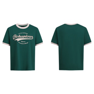 A21美式休闲短袖T恤女士夏季撞色字母印花合体上衣慵懒风