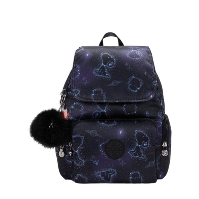KIPLING X PEANUTS史努比联名系列大容量轻便双肩背包|CITY ZIP S