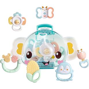 澳贝手摇铃收纳装婴儿手抓可啃咬牙胶宝宝早教益智玩具礼物