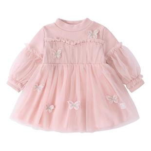 女童加绒裙子一岁儿童冬装小童礼服公主裙洋气2026宝宝连衣裙秋冬