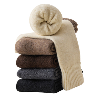 石墨烯发热羊毛袜子冬加厚加绒保暖厚袜子女中筒袜冬季毛圈毛巾袜