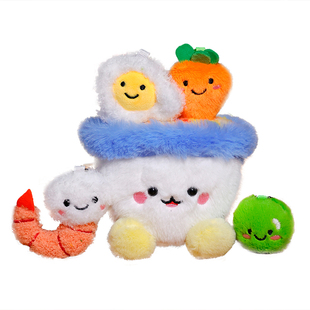 创意扬州蛋炒饭文创毛绒玩具挂件公仔冰箱贴可爱玩偶娃娃包包挂饰