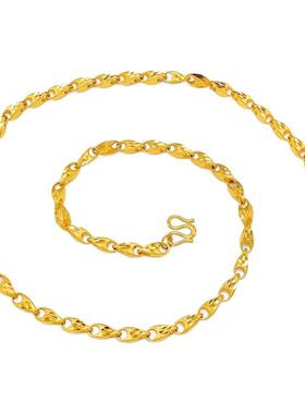 越南沙金项链男女空心麦