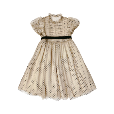 幼童网纱立领蝴蝶结装饰礼服裙NU