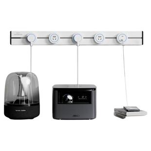 86型轨道插座带开关多孔扩展电力滑动导轨式插排面板免布线排插