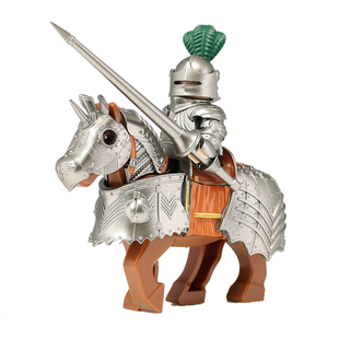 中世纪古欧洲风哥特骑武士兵盔甲武器军事第三方积木人仔拼装玩具