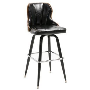 北欧吧台椅实木靠背铁艺复古酒吧椅高脚凳旋转吧椅咖啡厅前台椅子