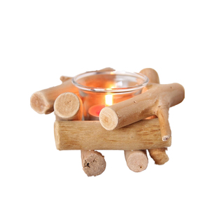 北欧ins复古漂流木烛台田园风创意简约家居软装摆件现代餐桌装饰