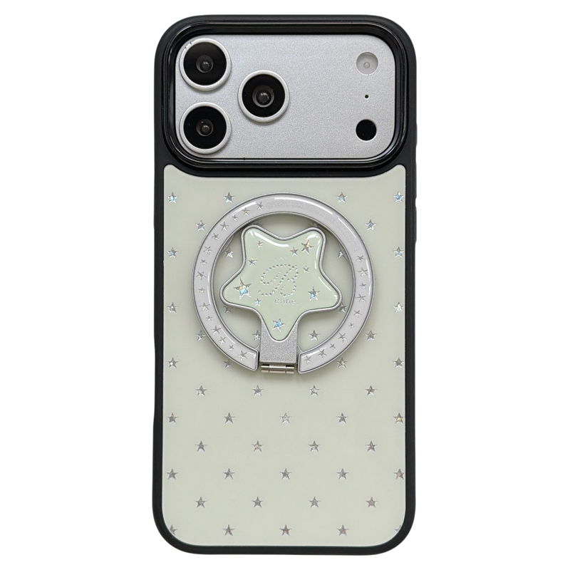 jze 韩系高级感闪钻鎏金五角星磁吸支架适用苹果17ProMax手机壳iphone16pro新款17女款15pro全包14防摔手机套
