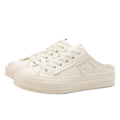 ABT-L包头半拖厚底帆布小白鞋