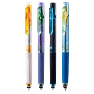 得力低重心按动中性笔刷题笔六边形战士in核赛博速干st笔头学生用顺滑双球珠碳素按动式水笔刷题备考考试黑笔