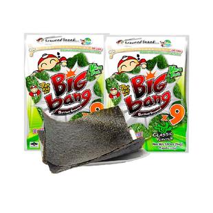 【陈哲远代言】泰国老板仔原味大片海苔即食海苔儿童零食比脸大