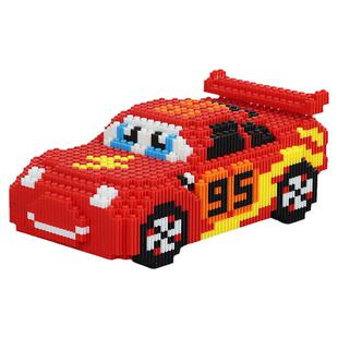 汽车积木3D立体拼图越野车小颗粒手工拼装礼物男孩儿童警车消防车