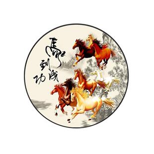 5d钻石画满钻新款圆形餐厅马到成功贴十字绣钻石绣2026客厅八骏图