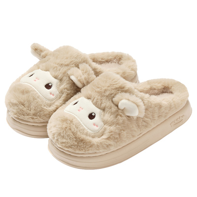 米查小绵羊棉拖鞋女士冬2025新款毛绒可爱居家室内保暖半包过冬