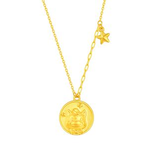 三八节礼物周大生黄金项链足金星愿小马硬金O字套链生肖马送女友