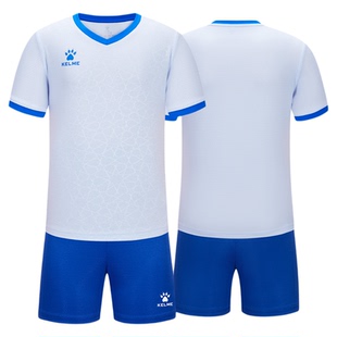 卡尔美儿童版足球服套装男女童夏中大童短袖班级比赛训练定制球衣