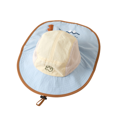 儿童卡通大帽檐披肩护颈防晒帽