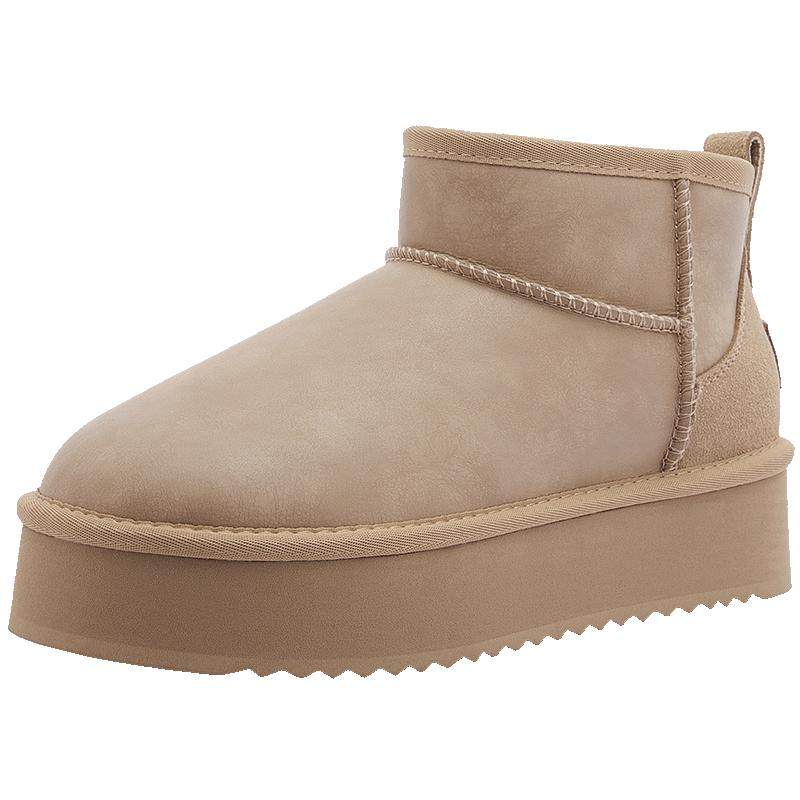 骆驼小暖阳雪地靴女鞋2025冬季新款加绒保暖棉鞋女款休闲厚底短靴