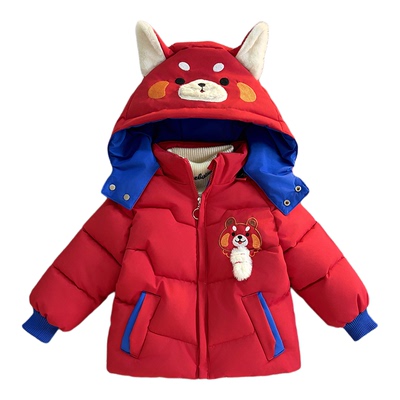 男童冬季棉服新款洋气宝宝羽绒棉衣儿童加绒加厚中长款棉袄外套