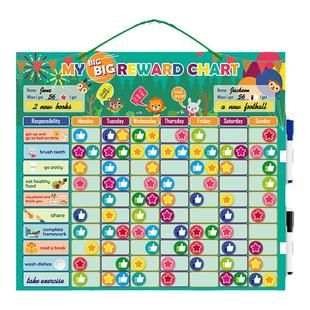 磁性英语儿童成长自律记录奖励贴纸小学生好习惯作息计划表教具