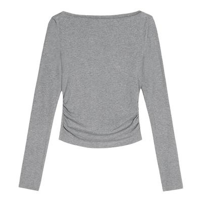 一字领修身显瘦露肩T恤