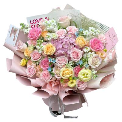 绣球玫瑰鲜花送女友【1H速达】