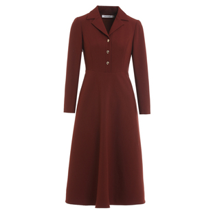 高端大气西装领连衣裙女2025秋冬新款正式场合职业通勤修身长裙