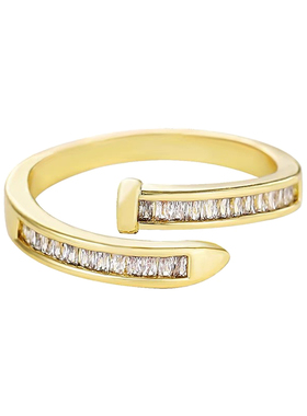 钉子满钻开口戒指女个性甜酷