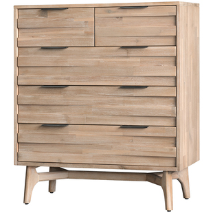 原创设计侘寂风实木五斗橱现代简约收纳客厅抽屉式卧室北欧斗柜
