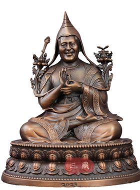 藏传纯铜古色法王如意宝佛像5寸家用密宗供奉晋美彭措铜像铜摆件
