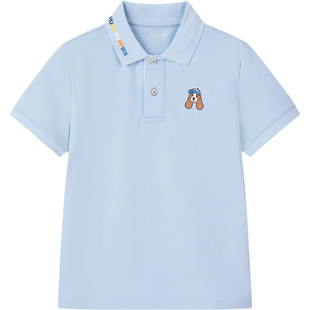 暇步士童装男童短袖Polo衫2026夏装新款大童速干t恤儿童宽松上衣