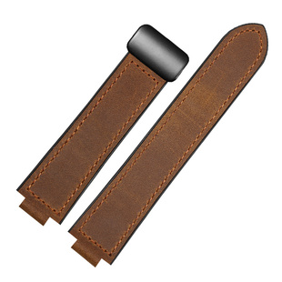 适配TIMEX天美时航海家潮汐T2N720 T2N721凸口磁吸复古真皮表带男