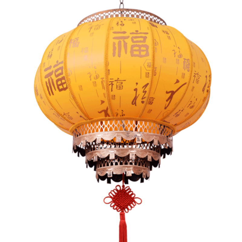 圆羊皮灯笼户外防水仿古吊灯饭店大门阳台酒店农家乐广告黄色灯笼