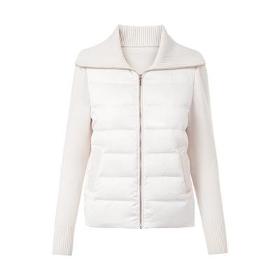 朗姿集团LIME莱茵羽绒服羊毛混纺针织拼接短大衣简约大气25冬新款