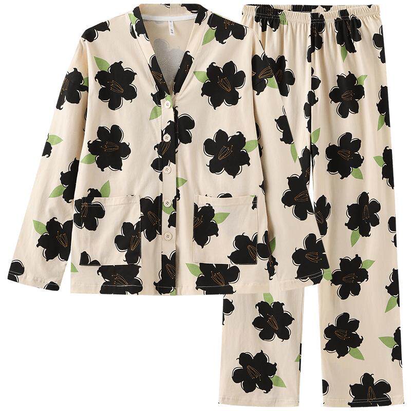 雪俐春秋家居服睡衣女