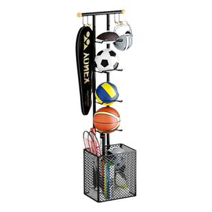 篮球收纳架玩具置物架家用多层运动器材收纳架子瑜伽垫落地收纳筐
