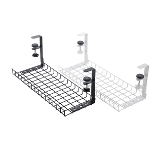 桌下理线架置物架收纳架理线槽插排收纳挂篮桌面电脑桌办公桌电线