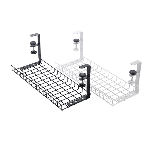 桌下理线架置物架路由器收纳架理线槽插排收纳挂篮桌面电脑桌电线