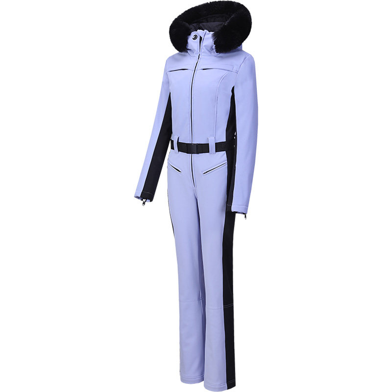 CURIO紫色优雅修身保暖连体服